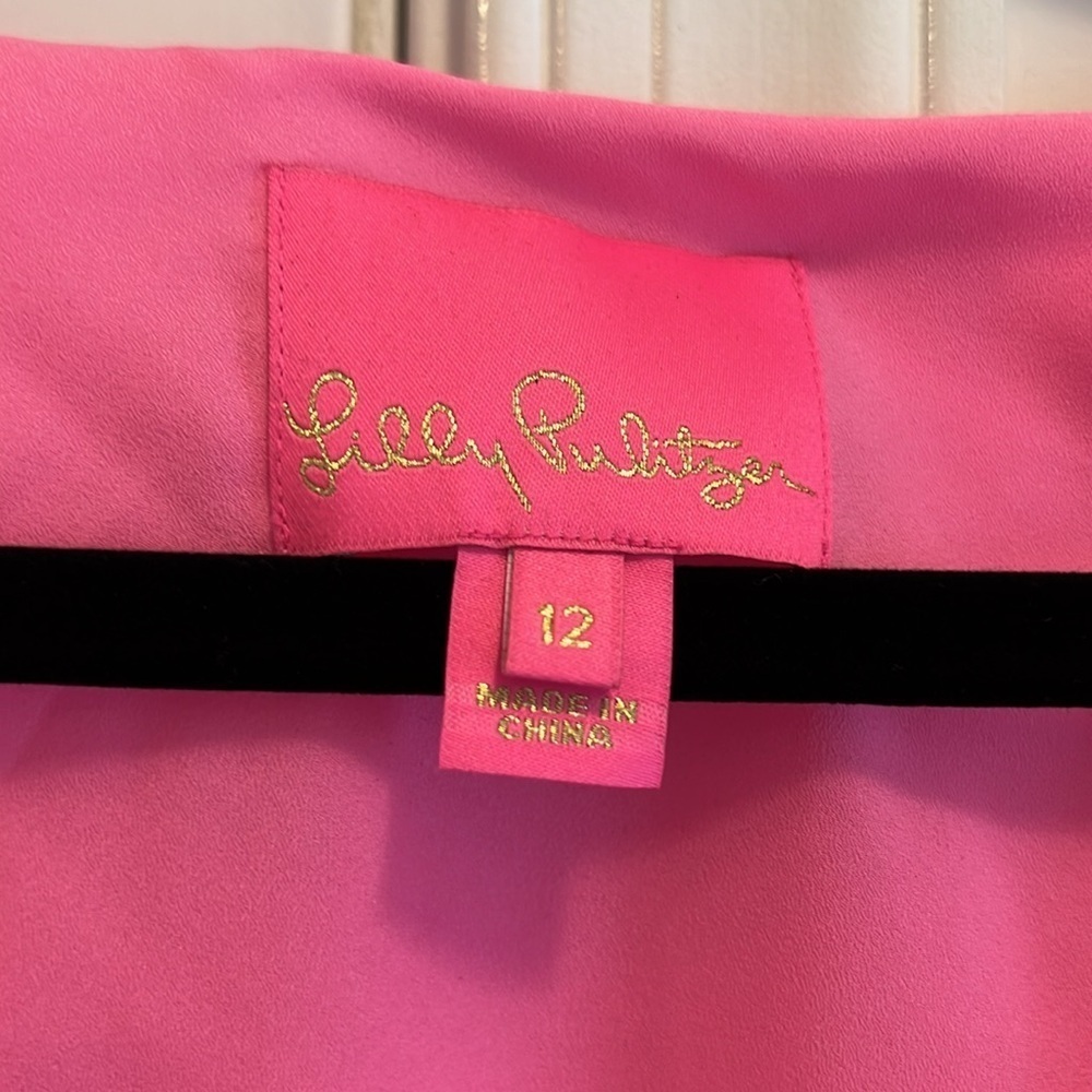 Vibrant Pink ruffled Martha Dress by Lilly Pulitzer Size 12 - Picture 4 of 9